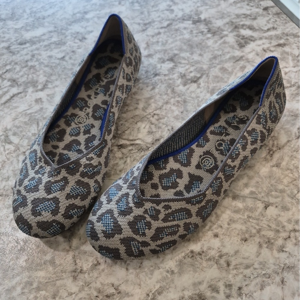 Nwot Rothys Leopard Cheetah Animal Print Round Toe Flats Womens Size 9.5